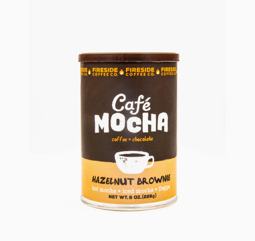 Fireside Coffee Company - Hazelnut Brownie - 8 oz Canister - Hot Mocha - Iced Mocha - Frappe - Hazelnut Brownie Brand Name: Fireside Coffee