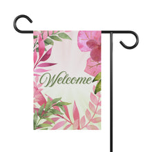 Welcome Pink & Green Plants Garden Flag