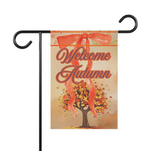 Orange Welcome Autumn Garden Flag