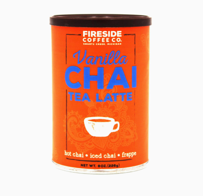 Fireside Coffee Company - Vanilla Chai Tea Latte - 8 oz - Powdered Spice - Hot Chai - Iced Chai - Latte