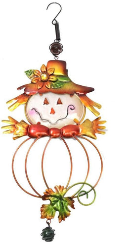 Metal & Glass Fall Scarecrow Bouncy Hanging Decoration