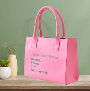 I Speak Fluent French Tote Bag Modern Vegan Leather