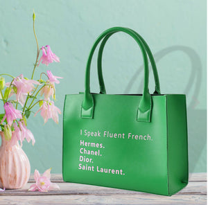 I Speak Fluent French Tote Bag Modern Vegan Leather